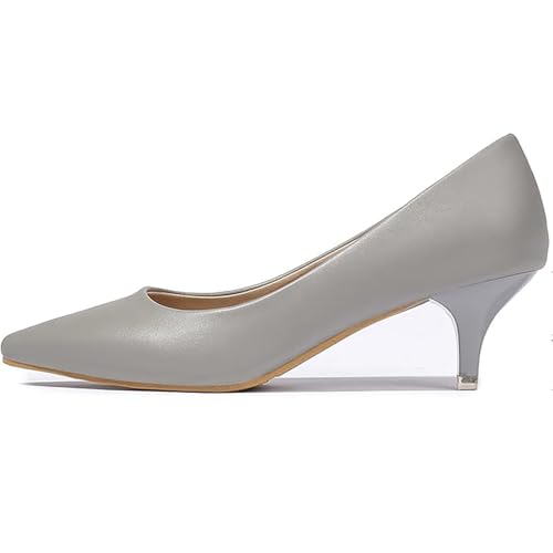 Women's Classic Low Kitten Heels Pointed Toe Pumps Work Wedding Evening Dress Heels2