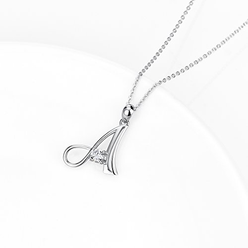 Yfn Initial Necklace Sterling Silver Letter A Alphabet Pendant Necklace Jewelry For Women Teen Girls #TOP3
