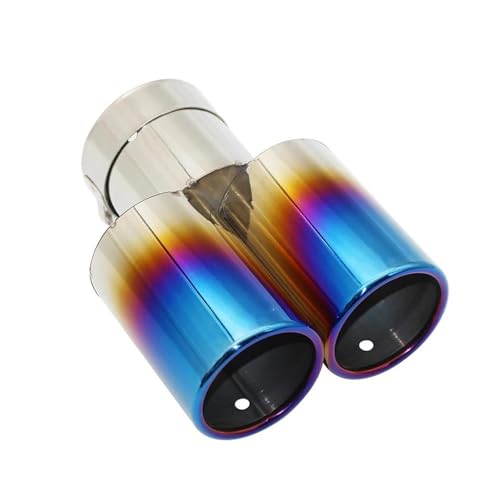 Tubo de escape universal de 63mm con salida doble recta para renovar el silenciador del coche