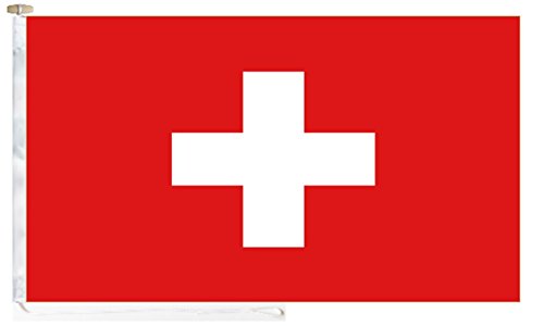 Switzerland Courtesy Boat Flag - Roped & Toggle (45cm x 22cm (1/2 yard))