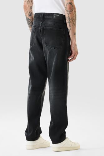 Image of SNITCH Men Jeans | Baggy Fit Relaxed Style | 100% Cotton Woven Fabric | Full Length Straight Leg Design | Durable & Comfortable Casual Wear