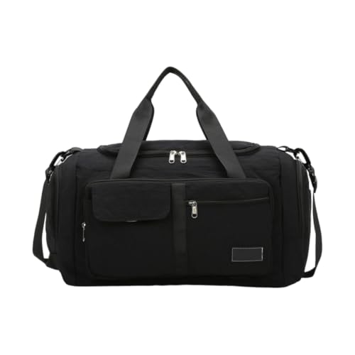 Bolsa de viaje negra de 26x23x45cm: maleta de mano y fitness con zapatero