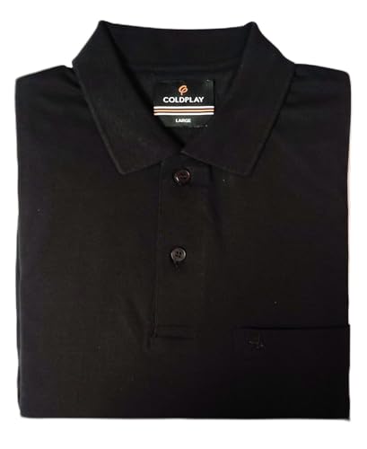 Image of COLDPLAY Men's Cotton Blend Solid Polo T-Shirt | Men's Half Sleeve Polo T-Shirt