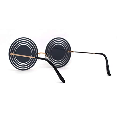 SA106 Hypnotist Circular Die Cut Hippie Round Circle Lens Sunglasses4