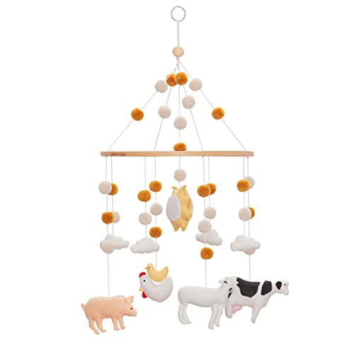 Image of Sorrel + Fern Crib Mobile Farm Days Nursery Decoration (Cow, Chickens, Lamb, Pig)