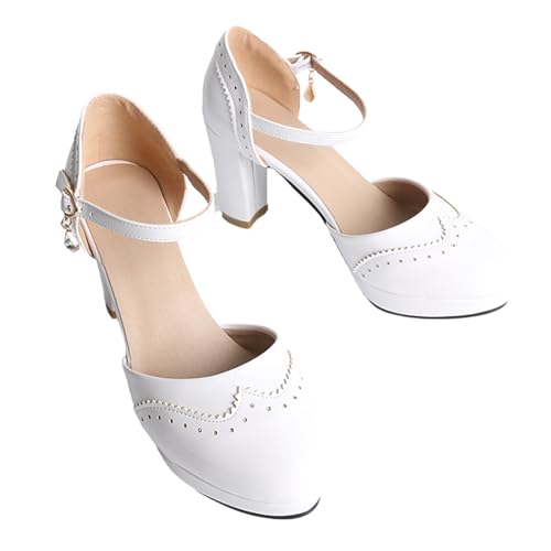 Image of MEOTINA Cute Bow Heels Mary Janes Shoes Women Dress Platform Strappy High Heels Kawaii Shoes