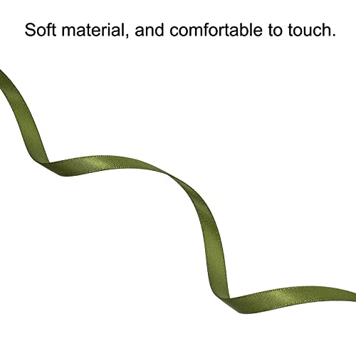 PATIKIL 0.28 Inch Wide 100 Yards Satin Ribbon, Double Face Solid Crafts Roll for Party Home DIY Wrapping Decoration Olive Green - Image 3