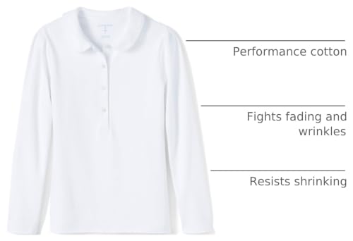 Image of Lands' End Girls Long Sleeve Peter Pan Collar Polo Shirt