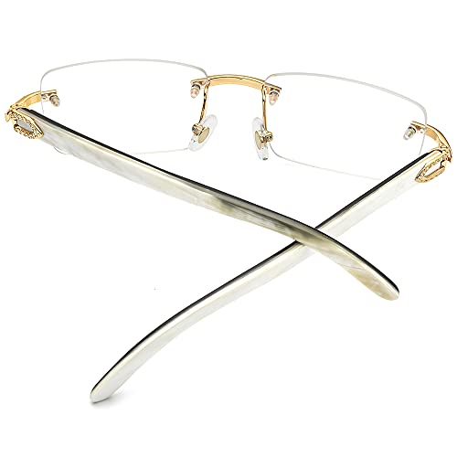 Image of HEPIDEM 100% Really Buffalo Horn Handmade Sun Glasses Square Rimless Luxury BUffs Sunglasses 0816