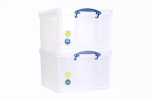 Really Useful Box Lot de 2 boîtes de rangement en plastique Transparent 42 l