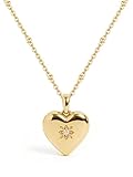 YOUFENG Love Heart Locket Necklace that Holds Pictures Photo Lockets Birthday Gifts Jewelry for Women