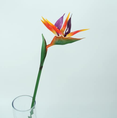 Miniatura 4 de 3 Piezas De Flor Permanente Grande De Pájaro Del Paraíso De 29 Pulgadas, Strelitzia Que Imita Plantas Tropicales,Flores Artificiales Para Oficina En Casa, Tallo De Flores De 0.3 Pulgadas Naranja