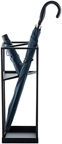 Modern Black Geometric Umbrella Holder with Drip Tray for Home Hotel Entrance