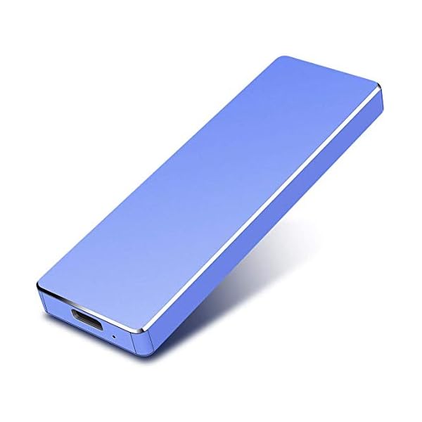 Externe Festplatte, 2 TB, tragbar, Typ C, USB 2.0, für Mac / Laptop / PC (2 TB, blau)