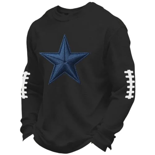 Waffle Knit Game Day Sweatshirt Athletic Crew Neck Sweatshirt for Mens - image 1