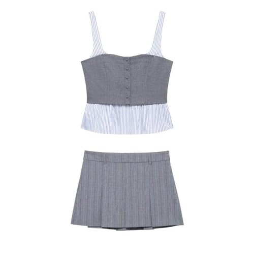 Ensemble 2 pièces femme jupe plissée pour un look rétro sans effort