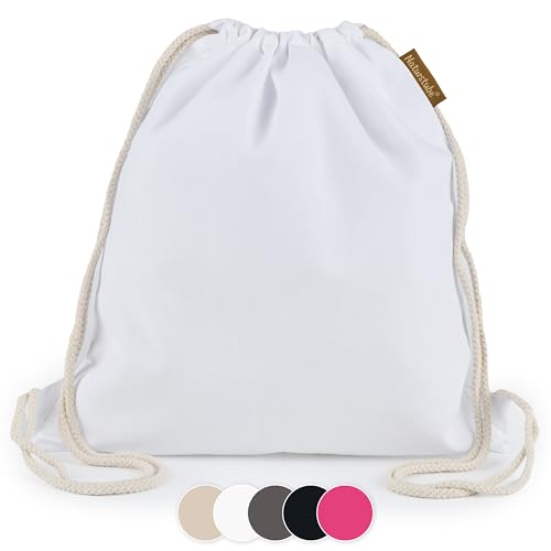 Naturstube Baumwoll Weißer Turnbeutel Sportbeutel Zuziehbeutel Gymsack Sack Jute Schule Rucksack Stoffbeutel & Sportbeutel zum Bemalen