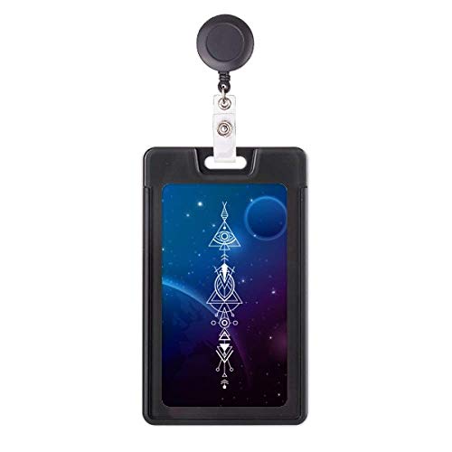 Enrouleur porte-badge robuste totem alien univers cosmique durable