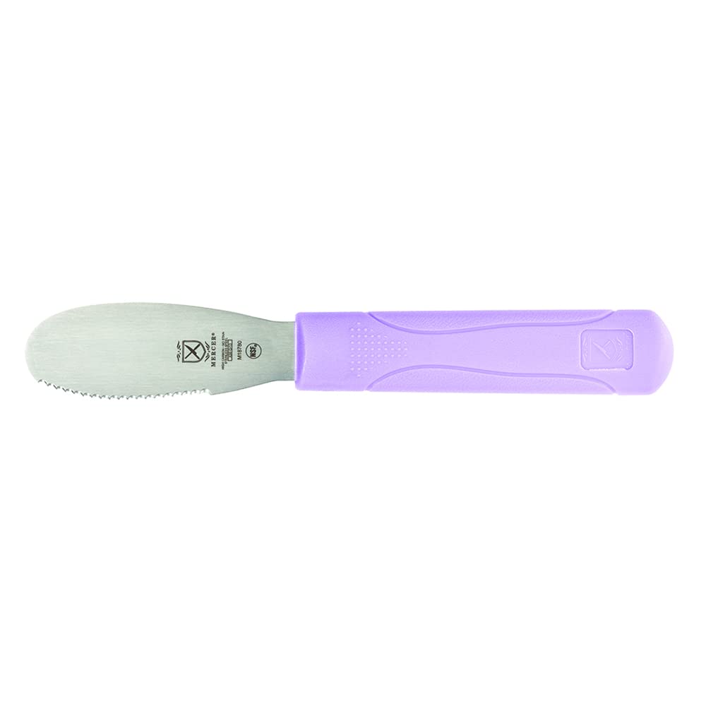 Mercer Culinary Millennia 3.5-Inch Stainless Steel Wavy Edge Spreader, Purple