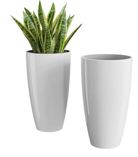 Varshney Gardening 14 inch Long Hight Plastic White Color Tower Pot for Indoor & Outdoor Home Office Garden, Balcony Container Set of 2 Piece (B0CWYRQGCC) Amazon Price History, Amazon Price Tracker