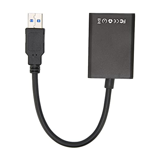 Shuoshenm Adaptador de Interfaz Multimedia USB3.0 a Alta definición, convertidor HD Macho a Hembra, Plug and Play sin Unidad, Adaptador USB3.0 a HDMI de aleación de Aluminio para