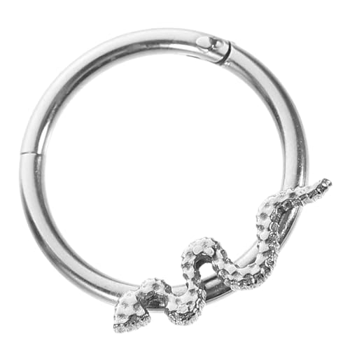 OATIPHO Titanium Steel Snake Septum Ring Fashionable Nose Jewelry for Women Nose Ring