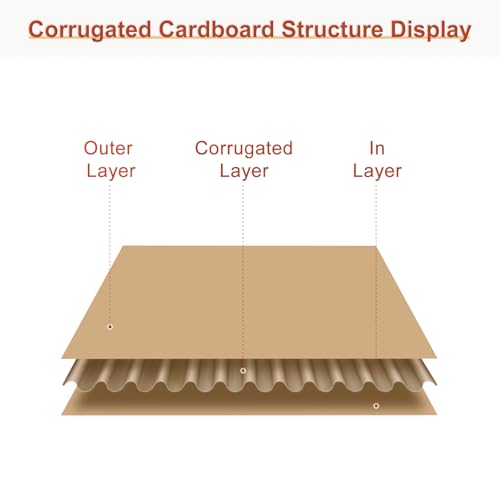 Image of MECCANIXITY 100 Pack 4 inch x 6 inch Corrugated Cardboard Sheets 1 /8 inch Thick Flat Cardboard Filler Inserts Pads for Mailers, Packing, Art Projects, DIY Crafts