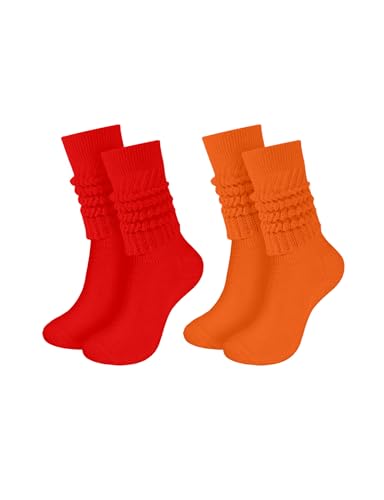 Image of Buauty Slouch Socks for Women, Soft Extra Long Chunky Scrunch Knee High Sock Winter Knit Slouchy Socks Leg Warmmers