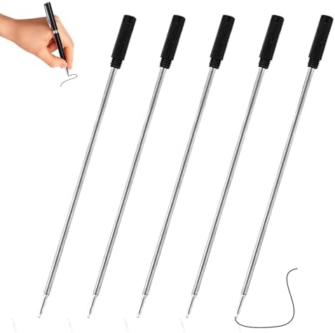 12pcs Black 4.5" 116mm Long Ballpoint Pen Refill, Medium Point Pen Refill, Metal Replacement Refill For Cross 8513 - View #6