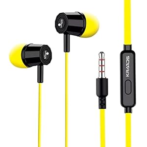 Kratos Thump Wired Earphones, Powerful Bass, HD Sound Quality Earphones, Tangle Free Cable, Comfortable in Ear Fit, with…