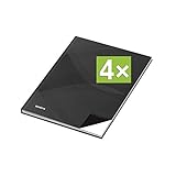  RNK - Verlag Notizbuch mit Hardcover-Einband, 96 Blatt, Notizheft, Tagebuch, Schreibbuch (4er Pack, Schwarz A5 (Blanko))