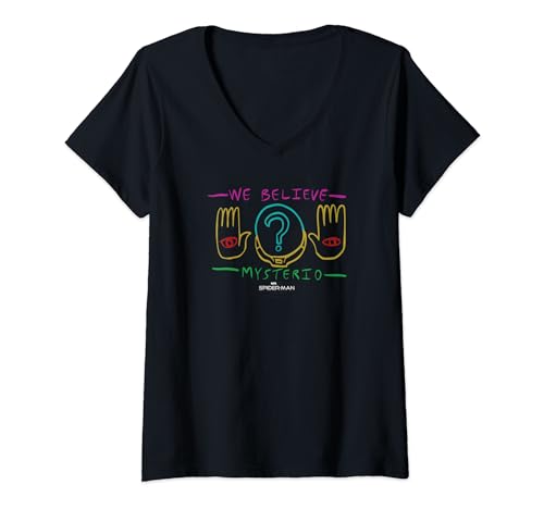T-shirt Spider-Man Mysterio femme col V fin contre les hauts amples