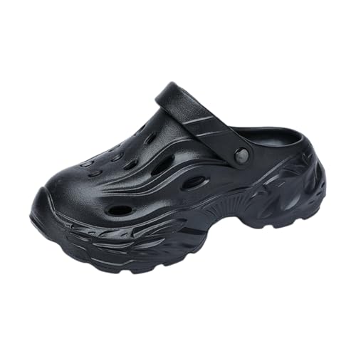 WANGSHUO Chancletas Hombres Y Mujeres Verano Exterior Desgaste Grueso Suelado Antideslizante Gorra del Dedo Pie Sandalias para Parejas Zapatillas De Playa Casuales-black-40-41