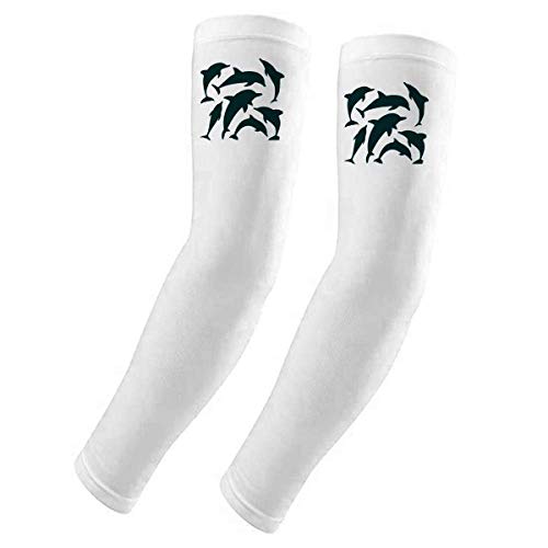 Housse de protection solaire bras requin bleu pour le cyclisme et le sport