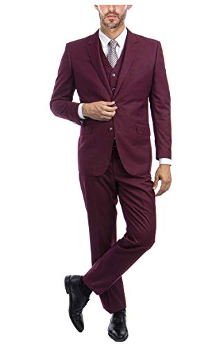 Regular Fit 3 Piece Suit with Vest and Flat Front Pants Big and Tall