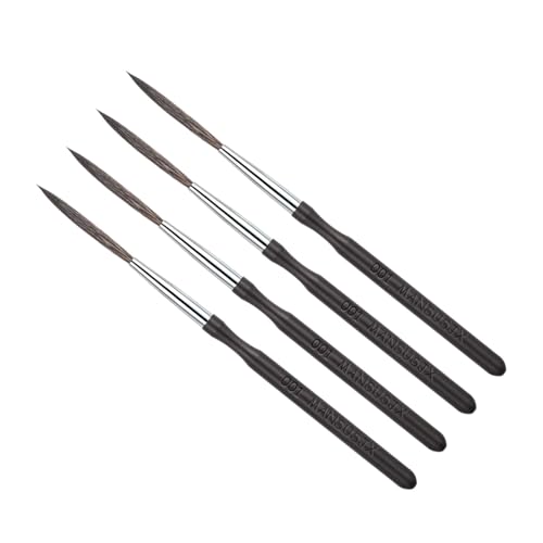 MANSUSJX Long Liner Brushes 4 PCS High Performance Script Pinstripe Brushes Scroll Writer Pinstriping Brush Kit for Watercolor Acrylic