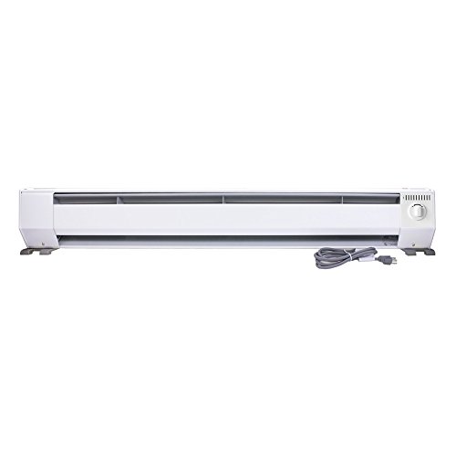 King KP1210 1000-Watt 120-Volt 4-Foot Portable Baseboard Heater, Bright White