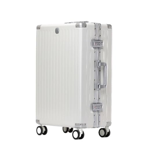 Suitcase Luggage Aluminum Frame Box PC Aircraft Wheel Suitcase Password Boarding Suitcase Luggage Trolley Box Luggage(Bianca,26in)
