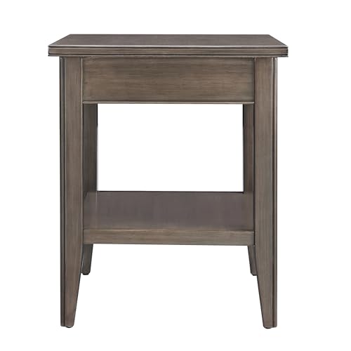 Image of Leick Home Laurent End Table, 24 inch, Smoke Gray