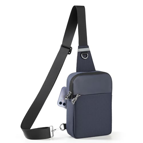 Image of VADOO Sling Bag, Anti Theft Sling Crossbody Bag for Women Men, Lock Zipper, RFID Blocking, Water Resistant, Compact Lightweight Waist Pack for Travel & Daily Use (Blue)