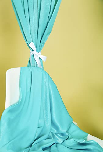 Sherway 2 Panels 4.8 Feet X 10 Feet Aqua Thick Satin Wedding Backdrop Drapes, Non-Transparent Turquoise Window Curtains For Party Ceremony Stage Decoration #TOP5