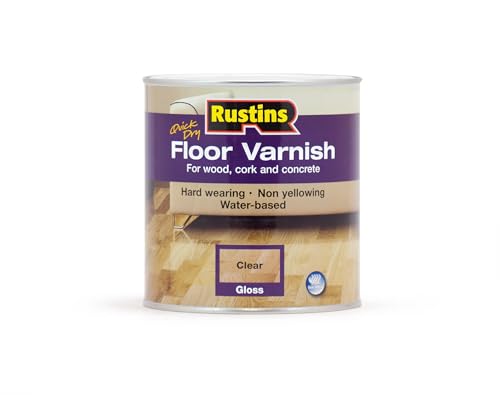 Rustins Floor Varnish Clear 1L Gloss - Fast-Drying Floor Protection for Interior Wood – Easy Application with Tough, Long-Lasting Clear Finish