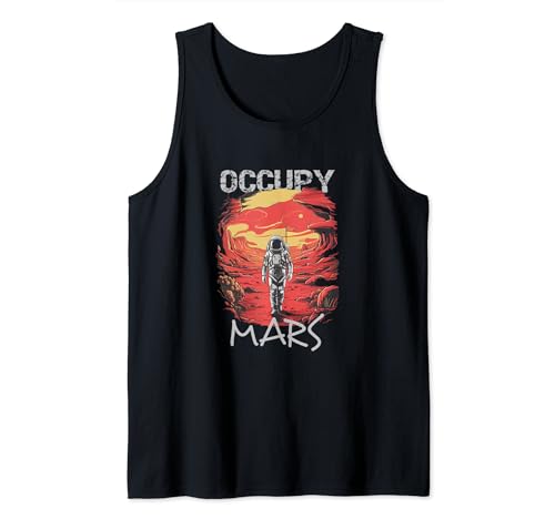 Occupy Mars Coloniza Marte Astronauta Espacial Explorador Camiseta sin Mangas