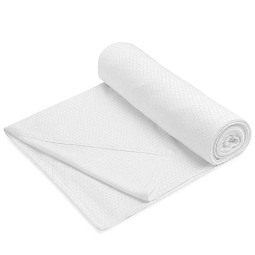 DANGTOP Cooling Blankets, Queen Size 100% Bamboo Blanket for All-Season, Cooling Blanket Absorbs Body Heat to Keep Cool on Warm Night, Ultra-Cool Lightweight Blanket for Bed (79x91 inches, White) - Thumbnail 3