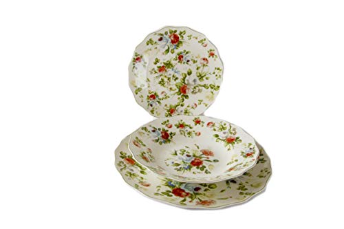 The Royal Family Juego de Platos de decoración Floral...