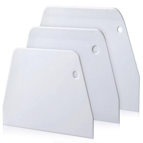 3 Pcs Plastic Dough Scraper Food Scraper Bowl Scraper Set Dough Cutters for Bread Cake Pastry Pizza Making