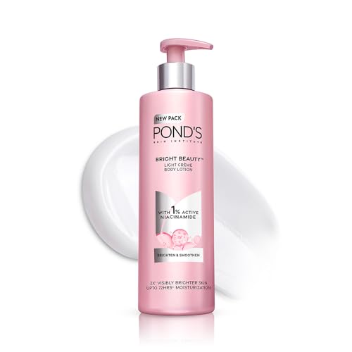 Image of POND'S Bright Beauty Light Creme moisturizing Body Lotion With 1% Niacinamide For Smooth & Bright Skin, for All skin Types,400ml