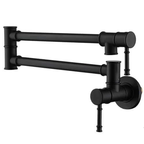 CASAINC Pot Filler Faucet, Matte Black Pot Filler Wall Mount, Kitchen Sink Faucet Brass Made,...