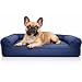 Furhaven Pet Dog Bed | Orthopedic Quilted Traditional Sofa-Style Living Room Couch Pet Bed w/ Removable Cover for Dogs & Cats, Navy, Medium