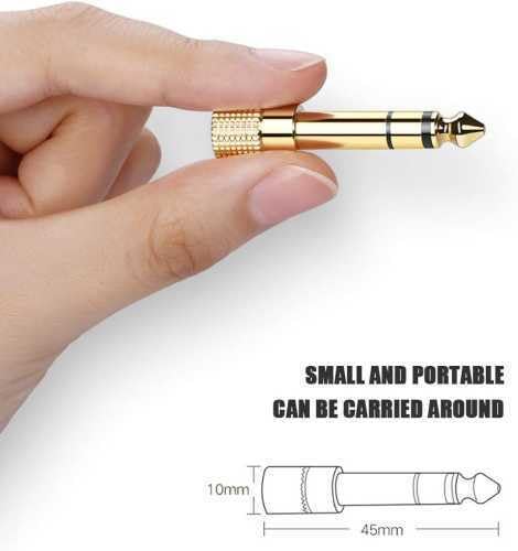 3.5mm 6.35mm 変換アダプタ ステレオミニプラグ イヤホンジャック 変換 プラグ 24K金メッキコネクタ 3.5mm to 6.35mm 変換プラグ ヘッドホン/アンプ/電子ピアノ/イヤホン/ミキサー/プレーヤーなどに対応 3.5mm 6.35mm 変換アダプタ (1個セット)